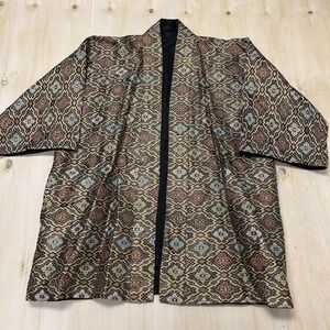 Kimono Jacket Womens One Size Multicolor Brocade Open Front Lined 3/4 Sleeve